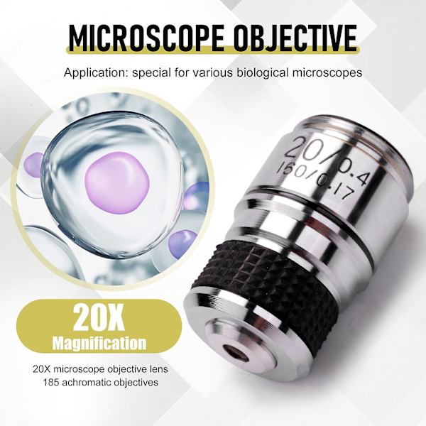 185 Mikroskop Objektiv 20x Achromat Objektiv Biologisches Mikroskop Teile Zubehör