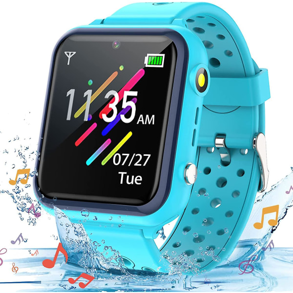 2023 - Smart Watch -telefon för barn, vattentät Smart Watch klocka för barn Mp3-musikspelare med 11 spel