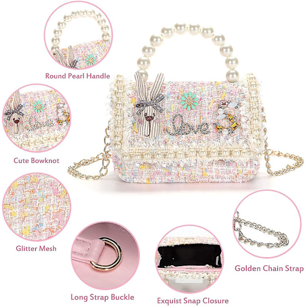 Veske for småjenter, barnegavesett, mini veske for jenter, skulderveske, crossbody-veske - mxbc