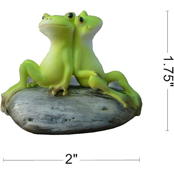 Miniature Fe-Havefigur til Fehave - Mini Frø Statue Ryg mod Ryg
