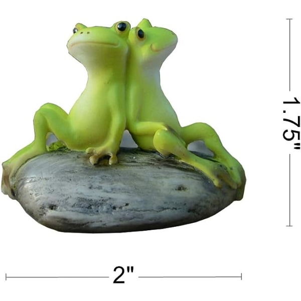 Miniatyr Fairy Garden Frog Figurine - Mini Back to Back Frog Statue
