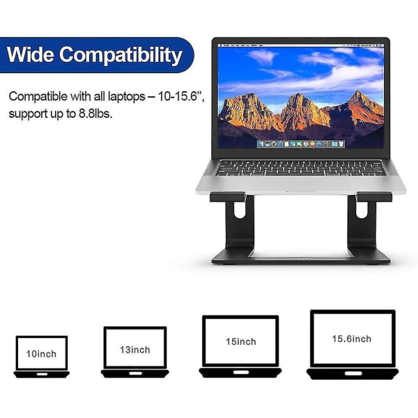 Bærbar stativ ergonomisk bærbar stativ aluminium bærbar stativ kompatibel med 10-15,6 tommer