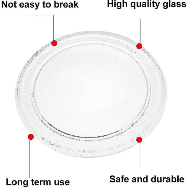 Mikrobølgeovn Glasplade Mikrobølge Glasplade Drejeskive Plade Udskiftning Flad Bund Glasbakke 24,5cm/9,6 Tommer (flad Bund)