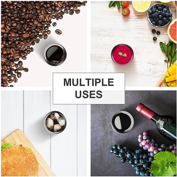 80mL Rustfrit Stål Espresso Kopper - 4 Pak Dobbelt Væg Isoleret Kopper Demitasse Kopper Kaffe Kop Til Drikke, Drikke Kaffe, Drikke Drikkevarer