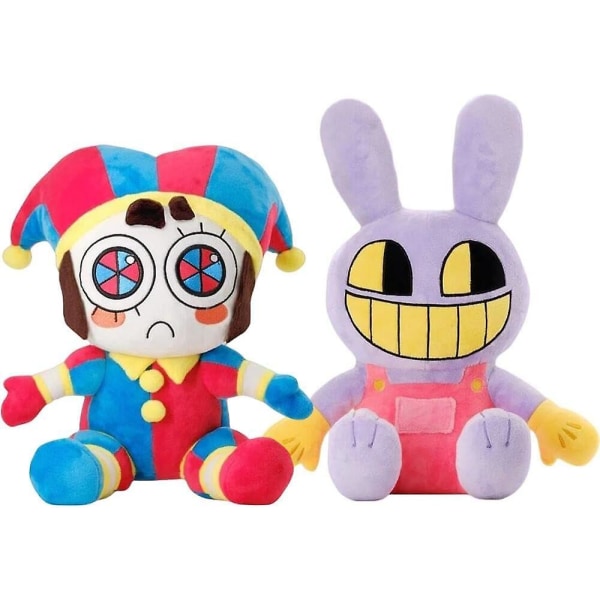 Digitaalinen Sirkus Pehmolelu, Upeat Pomni ja Jax Plushie-lelut, uudet Digitaalinen Sirkus Täytetyt Pehmolelut, sarjakuvahahmo Tyynylahjat (2 kpl)