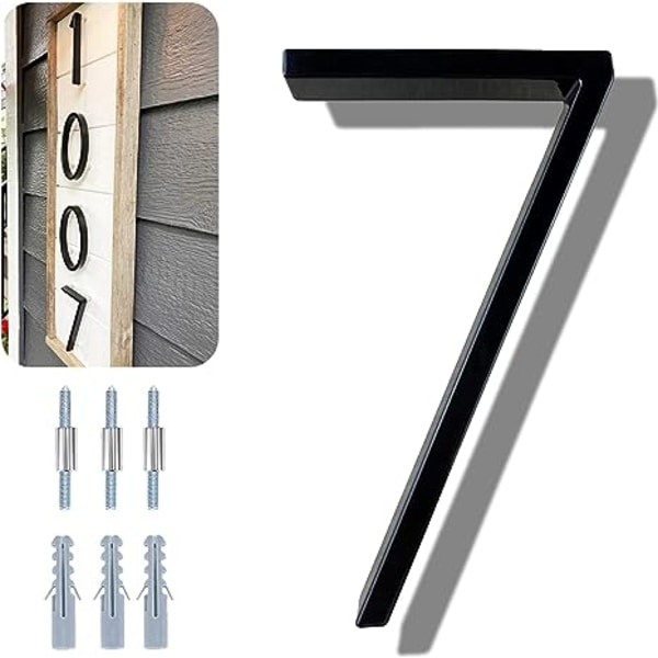5 tommer flydende husnummer til udvendigt - maksimal rustbeskyttelse Moderne husnumre, zinklegering skyggenummer med neglesæt dekoration til udendørs Gard