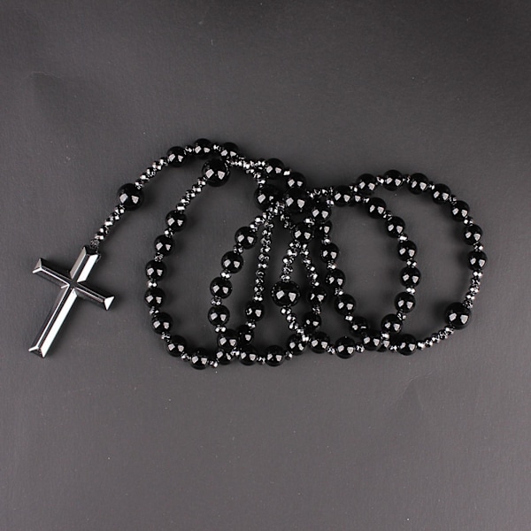 Kristna retro för kors dekorerad radband bön helig jord halsband amulett