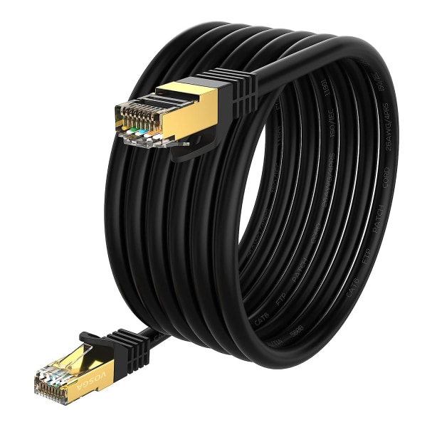 Udendørs Cat 6 Ethernet-kabel 20m/65 fod, ftp-550mhz-afskærmet Cat6 Rj45 netværkslan vandtæt direkte nedgravningsinternetkabel 20m rund