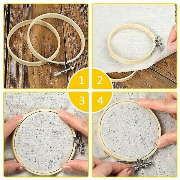 10 cm 10 st DIY korsstygn broderi cirkel justerbar bambu båge ring stöd Z52205