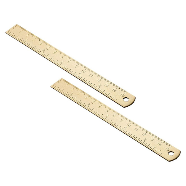 2 stk Bogmærker Ubrækkelige Linealer Målelineal Bærbar Bogmærke Lineal Messing Bogmærke Lineal