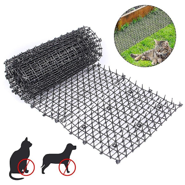 Tähtivalo-kissanvastainen Matto Piikkisillä Ruuduilla Puutarhaan Koirien, Kissojen Ja Lemmikkien Vastaan, Muoviset Piikkisuojat Lemmikkieläimille Musta 200*28 Cm