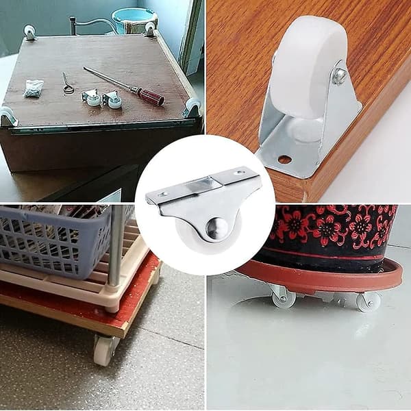 8 Mini Möbelrullar - Riktade Rullar för Möbel - Inkluderar Skruvar