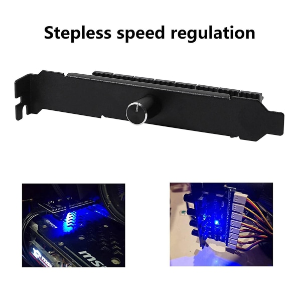 Pc 8 Kanals Fan Hub Køleventilator Hastighedsregulator Til Cpu Kabinet Hdd Vga Pwm Fan Pci Beslag Ved 12v