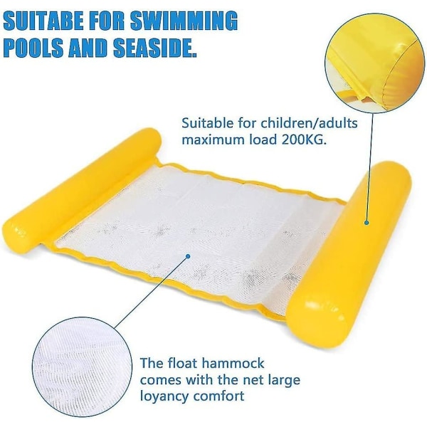 Flytende hengekøye, oppblåsbar flytende seng hengekøye vannhengekøye oppblåsbart svømmebasseng