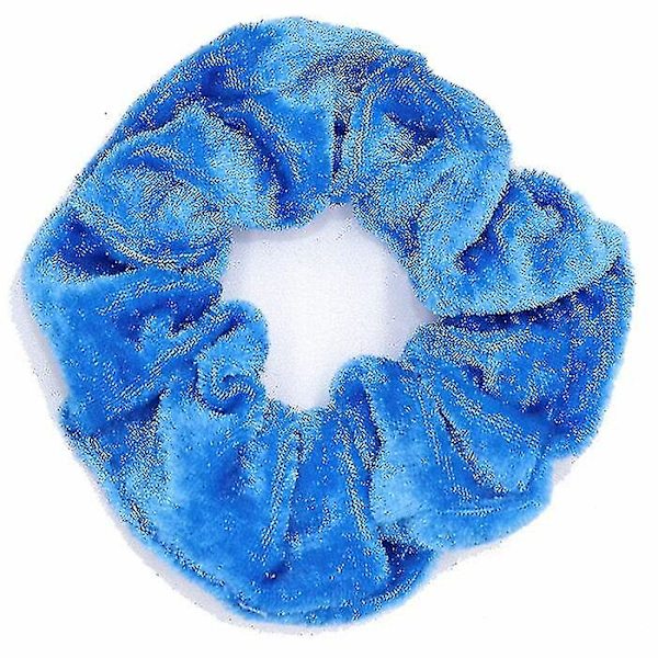 Damernas Vinter Sammets Scrunchies Hårsnoddar, blå