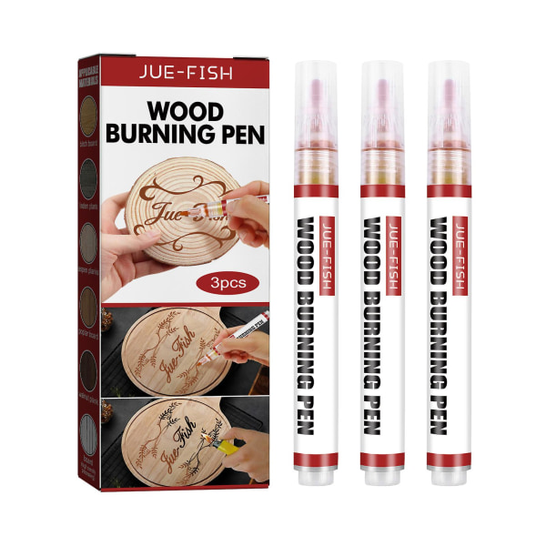 3x Pyrography Marker Pen Chemical Wood Burning Marker Pen Xmas Diy Scorch Marker