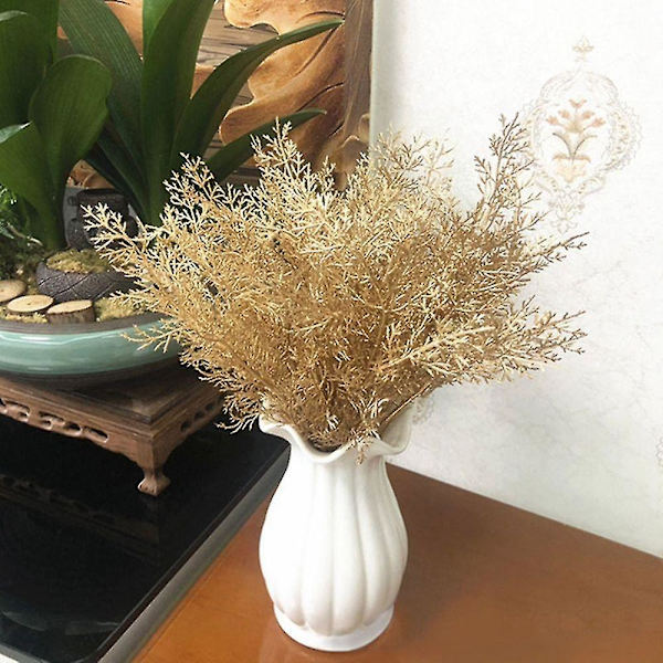 Gyllene silver konstgjorda blommor heminredning bukett falska växter jul