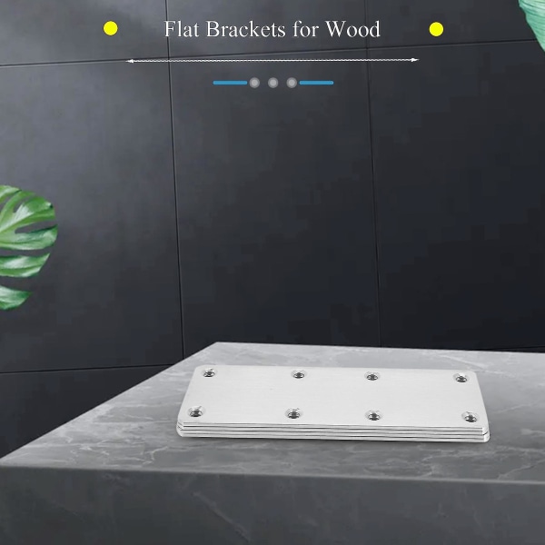 4 stk. Rett Brakett Flat Mending Plate Rustfritt Stål Brakett Med Skruer For Møbler Tre Do