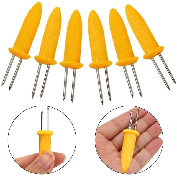 30 stk Mais Holder, Stor Størrelse Rustfritt Stål Mais Holder, Dobbel Tynn Mais Holder Mais På Kolben Spidd Fruktgaffel