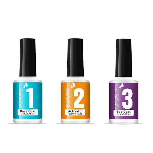 Dip Powder Liquid Set - Dip Powder Base Activator och Top Coat för nagelsalong