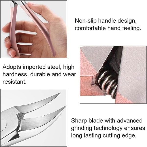 Professionel Nail Art Clipper Nipper Dead Skin Shear Polering Slibning Manicure Plejeværktøjer Rustfrit stål Negle Cutter (Farve: D)