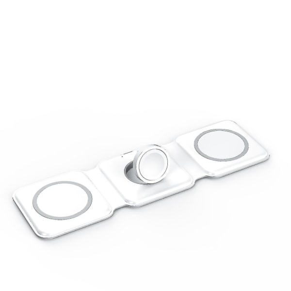 15w Apple Magsafe Magnetisk 3 i 1 Foldbar Trådløs Oplader Telefon Stativ