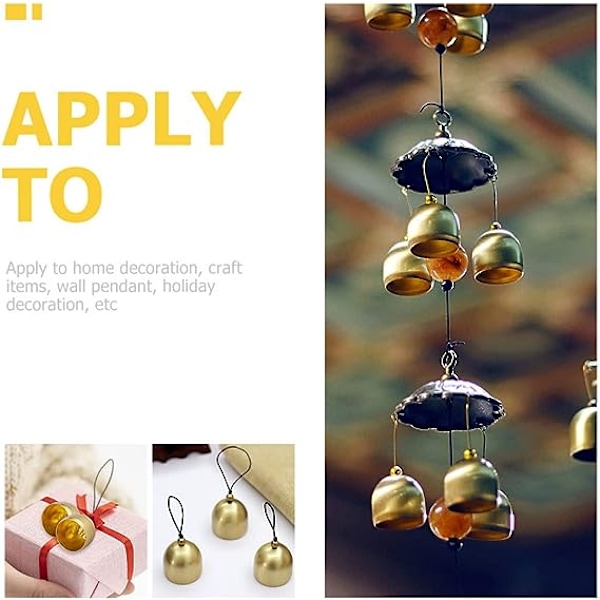 24 st Shui Chime Rustik Jul Anti- Call Mini Mässing Hängande Prydnader Hantverk Välsignelse för Klockor Charm Vintage med Trädgård Gyllene Träningsklocka DIY