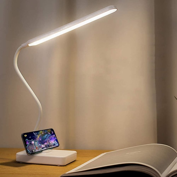 Bordlampe Læselampe LED Trådløs Genopladelig USB Batteri 2000mah, Berøringsfølsom Dæmpbar Intensitet 3 Farver, Bordlampe Børn Soveværelse Natbord