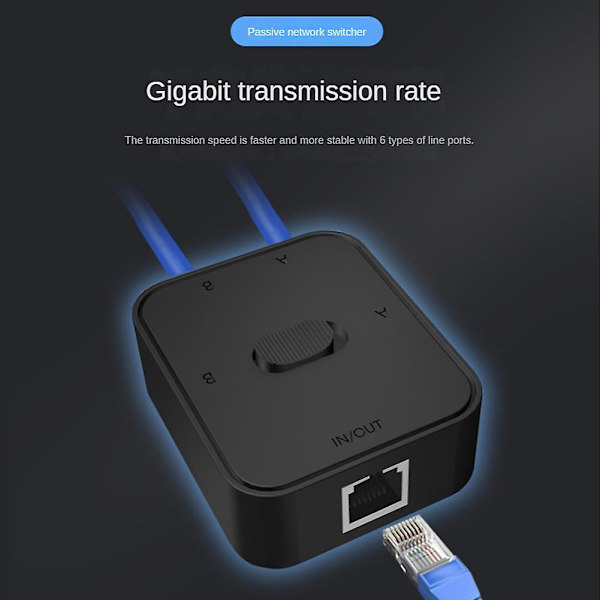 2 Ports Gigabit Netværksswitch RJ45 Switch Netværkssplitter Kabelforlænger Vælg Gratis 2 Vejs Adapter