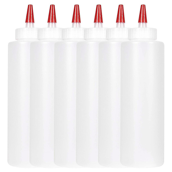 6 stk. Klemflasker for sauser - 16 oz - Beholdere for ketchup, grillmat, S