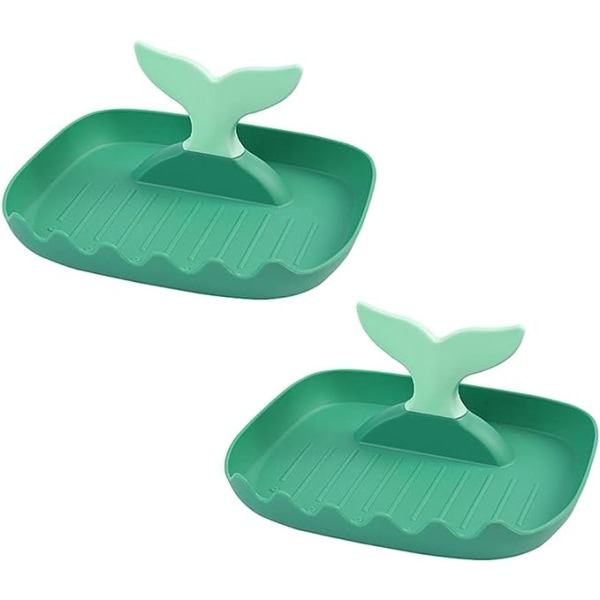 2 stk Søde Skehvile Hval Fisk Hale Spatel Stativ Holder Suppe Ske Hvile Gryde Låg Organizer Køkkenredskab Bestik Stativ Snack Skål Gryder Pander Serveringsbakker (G