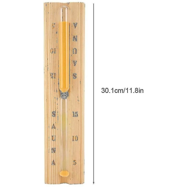 Timeglas til 15 minutters sauna, timeglas med timeglastimer til saunasession, 30 cm