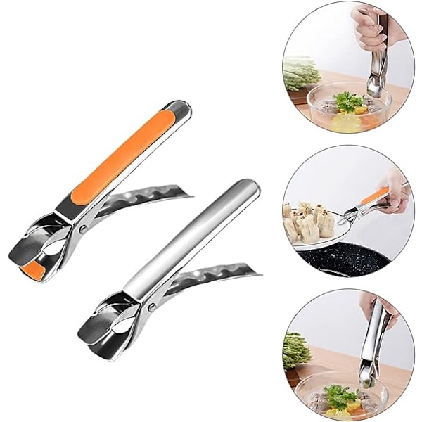 2 stk Praktiske Stekepanne-klemmer for å flytte Retriever-klemmer Matplater Holdere Klemme Klips Silikon Kjøkken Griper for Løfter Pizzarett Plate Pan Anti-Tilbehør