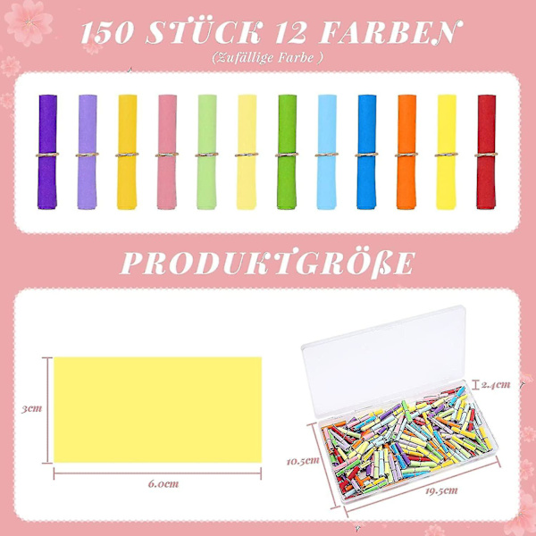 Paket med 150 tombola - Färgglada lappar för märkning
