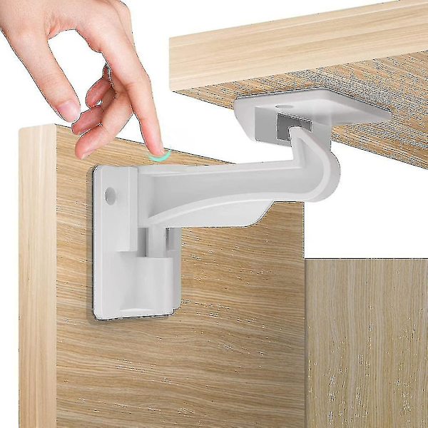 10 st barnsäkra skåplås - Säkerhet - Lätt att installera - Inga hål eller nycklar - 10-pack
