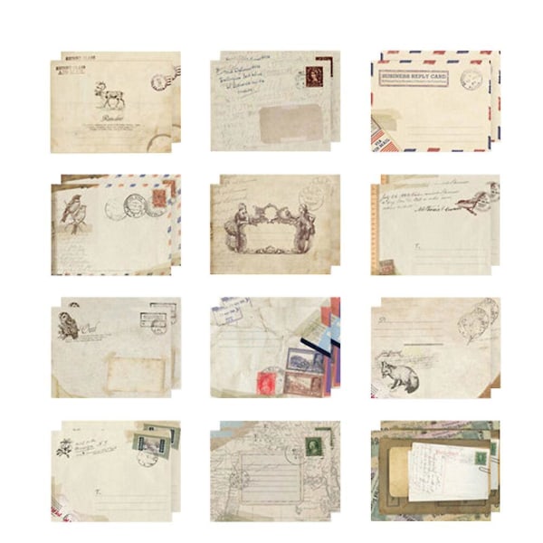 48 stk Små Konvolutter Praktiske Konvolutter Retro Konvolutter Konvoluttpapir Oppbevaringskonvolutter Små
