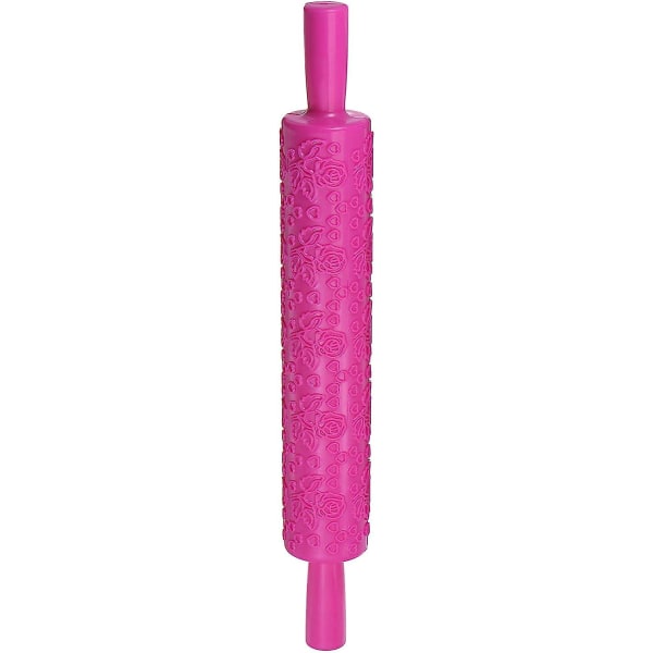 Mønsterembosset kjevle 14,57\" X 1,97\" Rosehjerte 3D-mønster PP-plast Ikke-klebende embosset teksturerte kjevler til baking