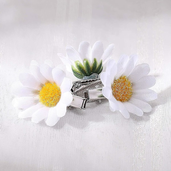 12 st Daisy Hårklämmor Blomma Hårspännen Hårnålar Bröllopshårtillbehör För Baby Barn Flickor Småbarn Kvinnor (vit)