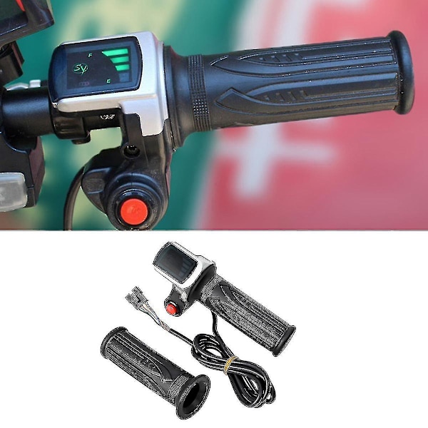 Universal elektrisk sykkelgass med LCD-skjermhåndtak Gass for 36v Twist Throttle Scooter E-