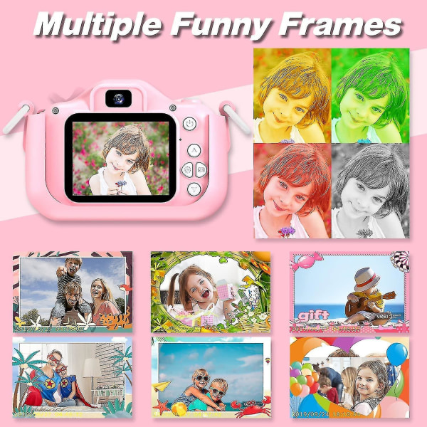 Lasten kameralelut 3-8-vuotiaille tytöille, lapsille digitaalinen videokamera kamera Unicorn-pehmeällä cover