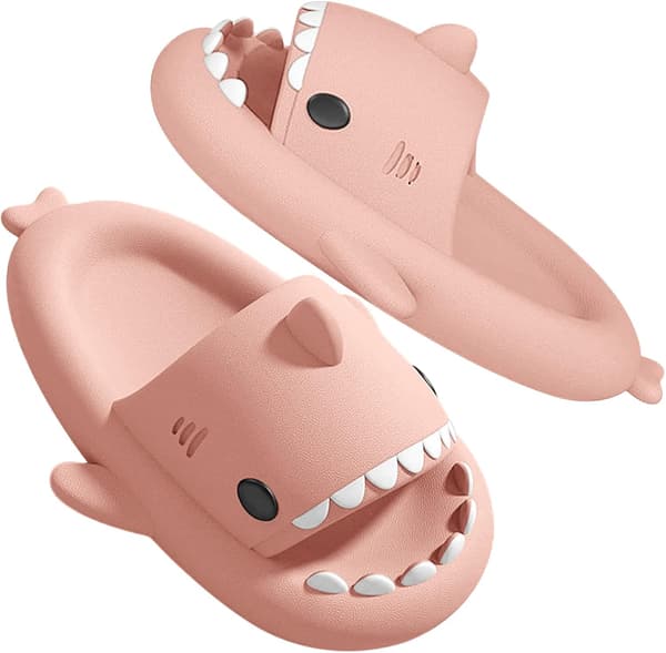 MoneRffi - Originale Sharklas til drenge og piger, Shark Flip Flops til mænd og kvinder, Pool Sandaler Rosa 36/37 EU