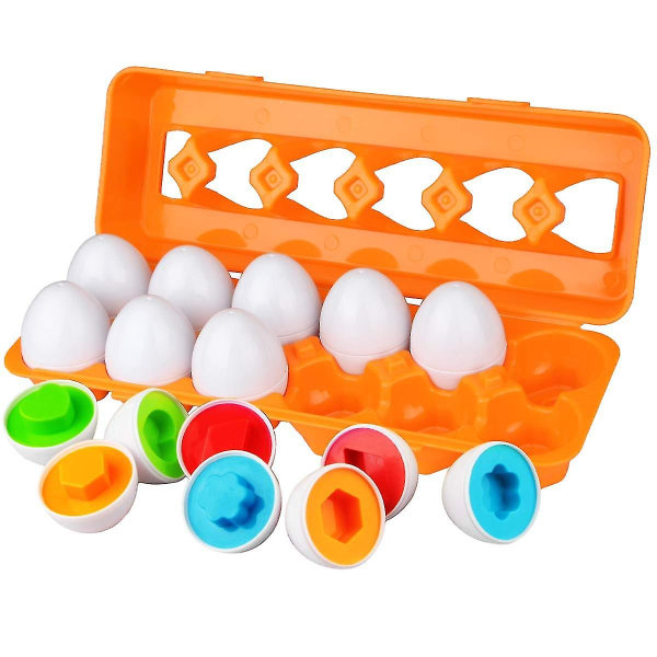 Småbørnsæg sæt legetøj til 1 2 3 Gamle piger Ur Sortering Pædagogisk legetøj Ur Matng Æg