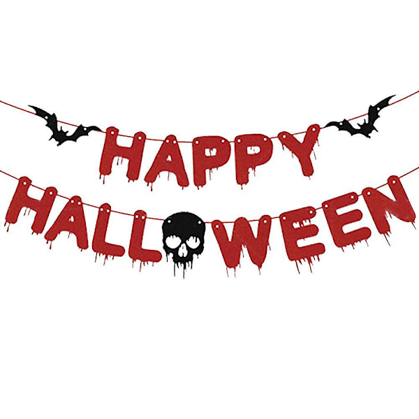 Suxm Halloween Dekorative Banner Blodig Bogstav Scary Party Hængende Girlande Vimpel Flag Happy Halloween,banner Bannerrød+sort1stk