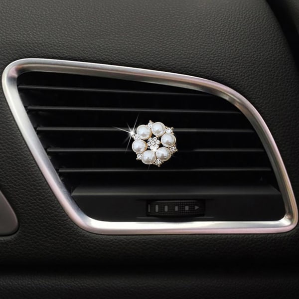 3 stk Bil Aircondition uttak Ventilasjon Parfymeklemme Utsøkt biltilbehør Interiørdekorasjon Duft Rose Med Diamant