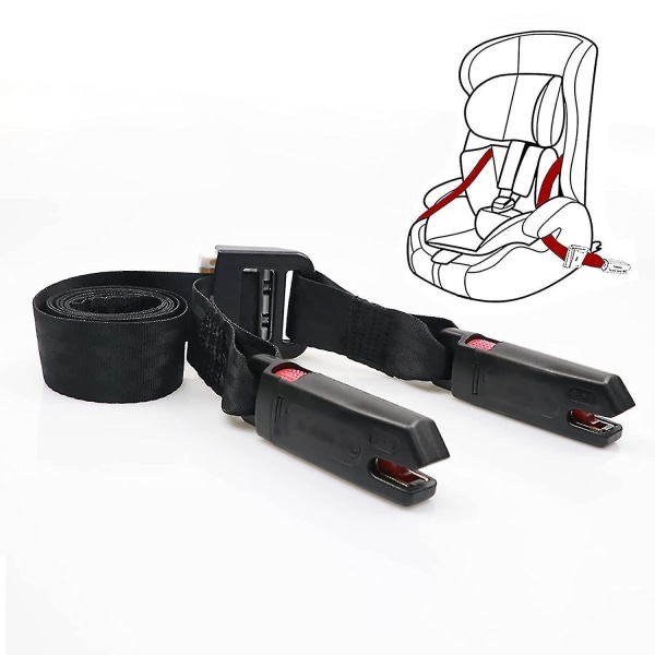 General Isofix Strap For Child Seat, Ltuikhq Isofix Belt One-button Operation Soft Polyester Black 5.25ft Withstand 15000n Tension