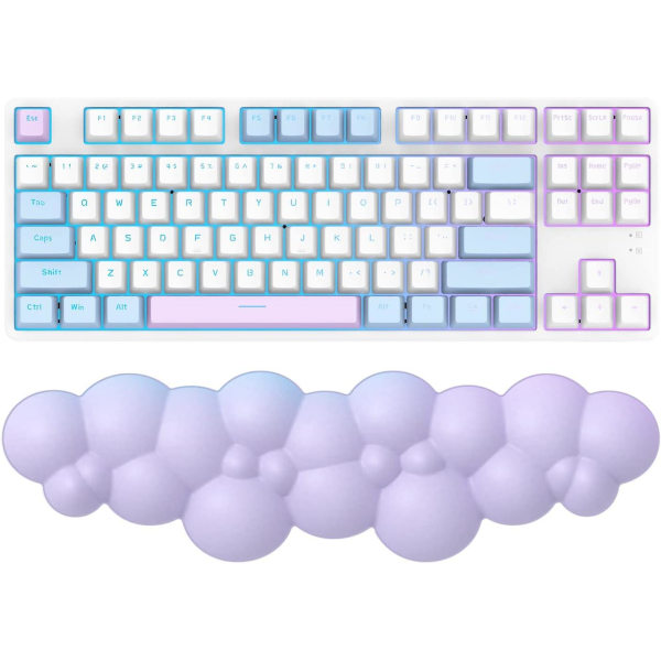 Cloud-soft ergonomisk håndledsstøtte til 100 taster 87 taster 68 taster tastatur Pu materiale skridsikker gummibase memory skum sky-formet Pa