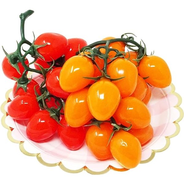 2 sarjaa eläviä keinotekoisia kirsikkatomaatteja Realistisia väärennettyjä tomaatteja simulaatiovihanneksia hedelmiä kotiin, puutarhaan, kauppakaappiin, valokuvaukseen, Chri