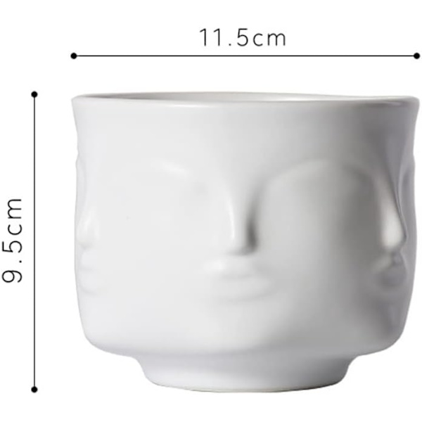 Ansigtsformet Vase Keramik Plantepot Hoved Ansigt Moderne Indendørs Blomster Plantepot Kreativ Menneskelig Ansigt Statue Dekoration Blomsterpot Soveværelse