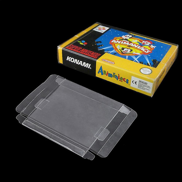 10 stk Clear Pet Plastic Box Protector Case Sleeves Cover For Snes N64 Cib Boxed Games Cartridge Box