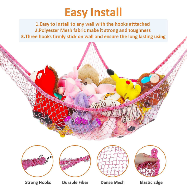 Jumbo Toy Hammock Stuffed Animals And Toy Storage Hammock Net